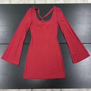 Tobi Wine Red Strappy Back Mini Dress